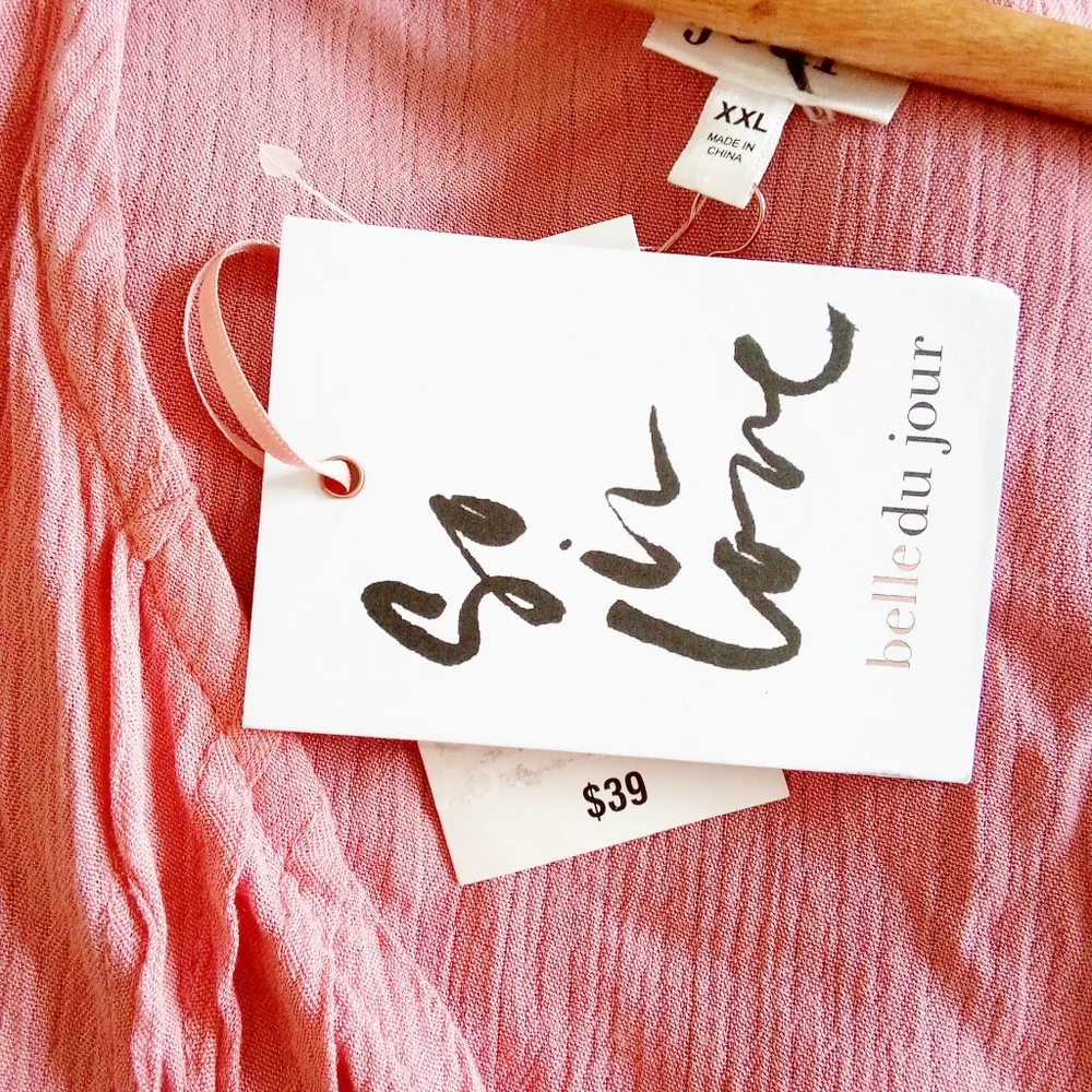 Belle du jour Pink Embroidery Mauve Top - Picture 3 of 3